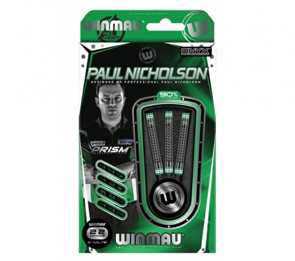 WINMAU Paul Nicholson Steeldarts Hex-Grip Black